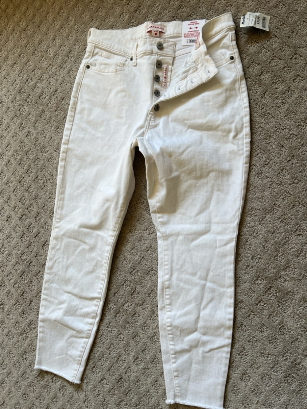 Lucky Brand White High Rise Skinny Jeans